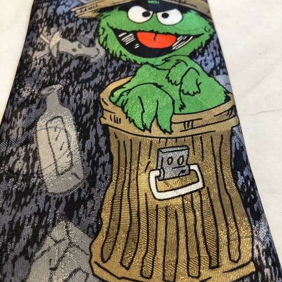 Vintage Jim Henson Inc Oscar the Grouch Necktie Novel Ties - Picture 7 of 8